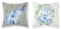 Poszewka bawełniana 40x40 Słoń hipopotamy biała szara dwustronna PSBA 17 A Mayamoo 26 Poszewka bawełniana 40x40 Słoń hipopotamy biała szara dwustronna PSBA 17 A Mayamoo 26