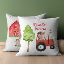 Poszewka bawełniana 40x40 Wesoła farma czarwony traktor biała szara dwustronna PSBA 04 A Mayamoo 26 Poszewka bawełniana 40x40 Wesoła farma czarwony traktor biała szara dwustronna PSBA 04 A Mayamoo 26