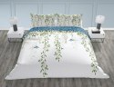 Pościel bawełniana 140x200 Trendy 013 biała niebieska zielona liście z jedną poszewką Faro Pościel bawełniana 140x200 Trendy 013 biała niebieska zielona liście z jedną poszewką Faro