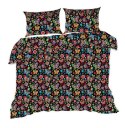 Pościel bawełniana 90x120 1357E czarna motylki kwiatki gwiazdki kolorowe 565P Pościel bawełniana 90x120 1357E czarna motylki kwiatki gwiazdki kolorowe 565P