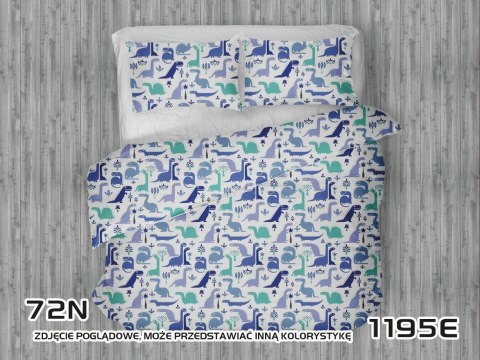 Poszwa bawełniana 160x200 1195E Dinozaury niebieskie szafirowe turkusowe Poszwa bawełniana 160x200 1195E Dinozaury niebieskie szafirowe turkusowe