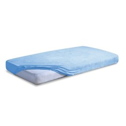 Prześcieradło frotte z gumką 90x200 niebieskie jasne 24 Premium