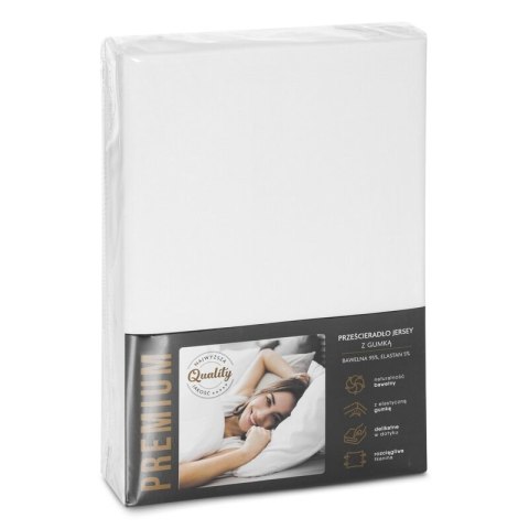 Prześcieradło jersey 4 z gumką 160x200 kremowe na wysoki materac 30 cm 190 g/m2 Eurofirany Prześcieradło jersey 4 z gumką 160x200 kremowe na wysoki materac 30 cm 190 g/m2 Eurofirany