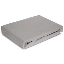 Prześcieradło jersey 4 z gumką 160x200 srebrne na wysoki materac 30 cm 190 g/m2 Eurofirany
