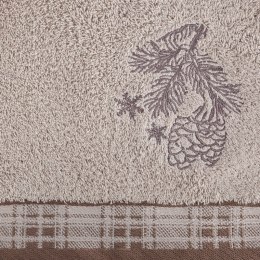 Ręcznik Holly 50x90 beżowy świąteczny 02 480 g/m2 Eurofirany