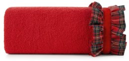 Ręcznik Santa 70x140 czerwony kratka świąteczny 01 450 g/m2 Eurofirany