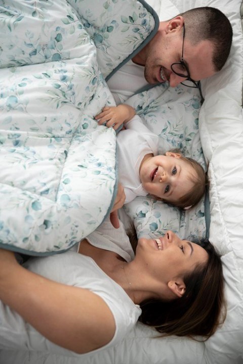 Kołdra 80x100 poduszka 30x40 muślinowa zielona beżowa kwiaty Muslin design komplet Kołdra 80x100 poduszka 30x40 muślinowa zielona beżowa kwiaty Muslin design komplet