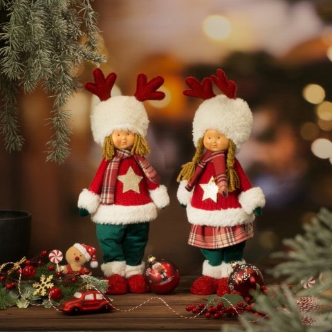 Ozdoba świąteczna Doll lalka 21x12x52 czerwona Eurofirany Ozdoba świąteczna Doll lalka 21x12x52 czerwona Eurofirany