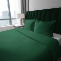 Pościel adamaszkowa 180x200 zielona ciemna jednobarwna paski 1 cm Pure Pościel adamaszkowa 180x200 zielona ciemna jednobarwna paski 1 cm Pure