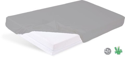 Prześcieradło nieprzemakalne 60x120 szare z gumką Bamboo bambusowe do łóżeczka dziecięce podkład