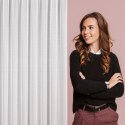 Firana 300x270 Vanesa o strukturze siatki gotowa na taśmie F10 Eurofirany