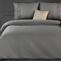 Pościel bawełniana 220x200 Lana 1 szara ciemna z koronką haftowana jednobarwna Premium Eurofirany Pościel bawełniana 220x200 Lana 1 szara ciemna z koronką haftowana jednobarwna Premium Eurofirany