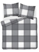 Pościel bawełniana 220x200 szara krata 4573 A Bawełna 16 Pościel bawełniana 220x200 szara krata 4573 A Bawełna 16