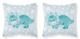 Poszewka bawełniana 40x40 Triceratops niebieski dinozaur niebieska dwustronna PSBA 27 B Mayamoo 26