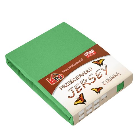 Prześcieradło jersey z gumką 80x200 zielone groszkowe 015 grube 150g/m2 KARO
