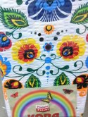 Pościel z kory 160x200 Łowicka Biało-Niebieska 222a Pościel z kory 160x200 Łowicka Biało-Niebieska 222a