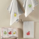 Komplet ścierek kuchennych ROKKO 40x60 3szt waflowa struktura z haftowanyi owocami /3775/V1/ Komplet ścierek kuchennych ROKKO 40x60 3szt waflowa struktura z haftowanyi owocami /3775/V1/