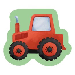 Poduszka przytulanka Kształtka 40x30 07 Traktor czarwona zielona