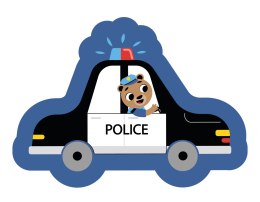 Poduszka przytulanka Kształtka 40x30 09 Policja czarna biała niebieska