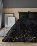Pościel satynowa 140x200 Czarna złote liście 4815 A Home Satin 58 Pościel satynowa 140x200 Czarna złote liście 4815 A Home Satin 58