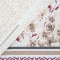 Pościel satynowa 140x200 kwiaty ornamenty beżowa biała 1529/1 z 1 poszewką 70x80 Satynlove 24