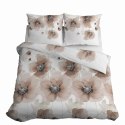 Pościel satynowa 160x200 Biała w beżowe kwiaty 4817 B Home Satin 58 Pościel satynowa 160x200 Biała w beżowe kwiaty 4817 B Home Satin 58