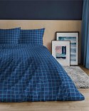 Pościel satynowa 160x200 Granatowa krata 4812 A Home Satin 58