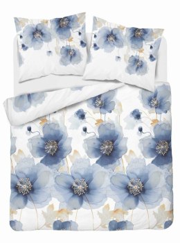 Pościel satynowa 180x200 Biała w niebieskie kwiaty 4817 A Home Satin 58