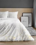 Pościel satynowa 180x200 Biała złote liście 4815 B Home Satin 58 Pościel satynowa 180x200 Biała złote liście 4815 B Home Satin 58