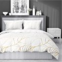 Pościel satynowa 180x200 Biała złote liście 4815 B Home Satin 58 Pościel satynowa 180x200 Biała złote liście 4815 B Home Satin 58
