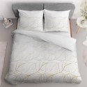 Pościel satynowa 180x200 Biała złote liście 4815 B Home Satin 58 Pościel satynowa 180x200 Biała złote liście 4815 B Home Satin 58