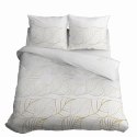 Pościel satynowa 180x200 Biała złote liście 4815 B Home Satin 58 Pościel satynowa 180x200 Biała złote liście 4815 B Home Satin 58
