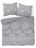 Pościel satynowa 180x200 Kwiaty lotosu szara 4818 B Home Satin 58 Pościel satynowa 180x200 Kwiaty lotosu szara 4818 B Home Satin 58
