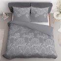 Pościel satynowa 180x200 Kwiaty lotosu szara 4818 B Home Satin 58 Pościel satynowa 180x200 Kwiaty lotosu szara 4818 B Home Satin 58