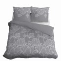 Pościel satynowa 180x200 Kwiaty lotosu szara 4818 B Home Satin 58 Pościel satynowa 180x200 Kwiaty lotosu szara 4818 B Home Satin 58