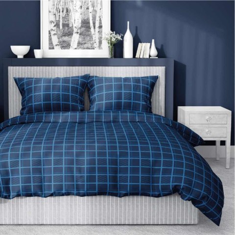 Pościel satynowa 220x200 Granatowa krata 4812 A Home Satin 58 Pościel satynowa 220x200 Granatowa krata 4812 A Home Satin 58
