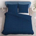 Pościel satynowa 220x200 Granatowa krata 4812 A Home Satin 58 Pościel satynowa 220x200 Granatowa krata 4812 A Home Satin 58