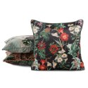 Poszewka dekoracyjna 45x45 Velvet 102 czarna zielona ze wzorem kwiatowym welurowa Eurofirany Poszewka dekoracyjna 45x45 Velvet 102 czarna zielona ze wzorem kwiatowym welurowa Eurofirany