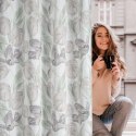 Zasłona 140x250 Mille biała bordowa kwiaty gotowa na przelotkach Z10 Eurofirany