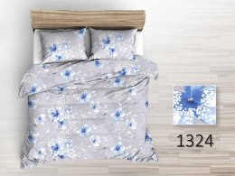 Pościel z kory 160x200 szara niebieskie kwiaty 1324N Koralove Darymex