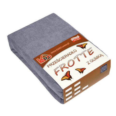 Prześcieradło frotte z gumką 80x180 grafitowe 070 grube 200g/m2 KARO Prześcieradło frotte z gumką 80x180 grafitowe 070 grube 200g/m2 KARO