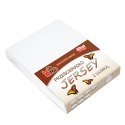 Prześcieradło jersey z gumką 80x180 białe 001 grube 150g/m2 KARO Prześcieradło jersey z gumką 80x180 białe 001 grube 150g/m2 KARO