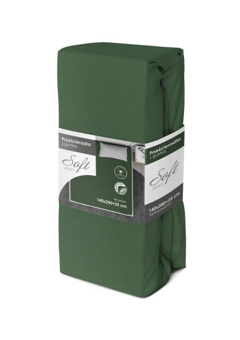 Prześcieradło jersey z gumką soft 140x200 zielone na materac 25 cm Prześcieradło jersey z gumką soft 140x200 zielone na materac 25 cm