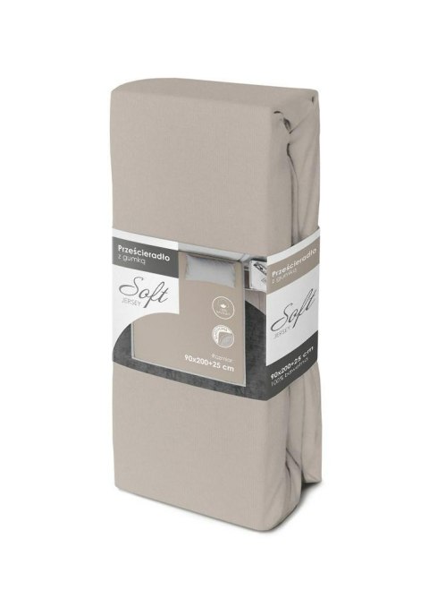 Prześcieradło jersey z gumką soft 90x200 szare na materac 25 cm Prześcieradło jersey z gumką soft 90x200 szare na materac 25 cm