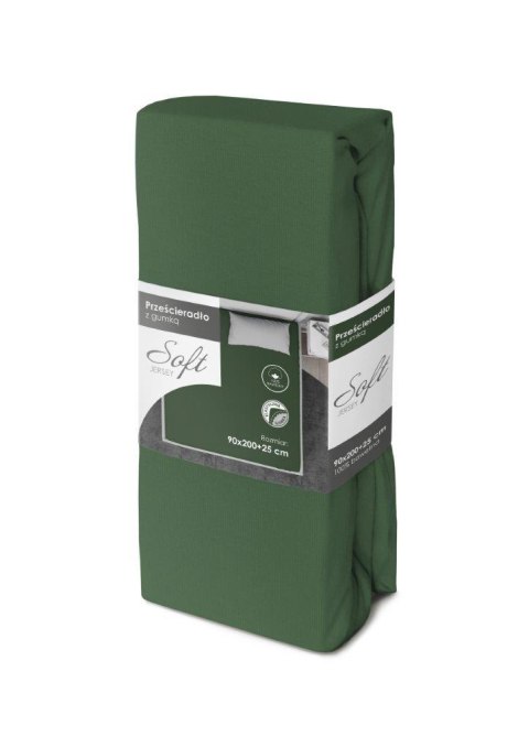 Prześcieradło jersey z gumką soft 90x200 zielone na materac 25 cm Prześcieradło jersey z gumką soft 90x200 zielone na materac 25 cm