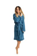Szlafrok frotte unisex Lama Soft XL granatowy 450 gsm ze 100% bawełny uszlachetnionej wełną lamy Nefretete