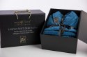 Szlafrok frotte unisex Lama Soft XL granatowy 450 gsm ze 100% bawełny uszlachetnionej wełną lamy Nefretete