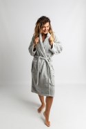 Szlafrok frotte unisex Lama Soft M srebrny 450 gsm ze 100% bawełny uszlachetnionej wełną lamy Nefretete