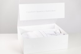Szlafrok frotte unisex Opulence L biały 450 gsm ze 100% bawełny egipskiej Nefretete