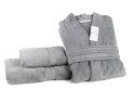 Szlafrok frotte unisex Opulence S srebrny 450 gsm ze 100% bawełny egipskiej Nefretete